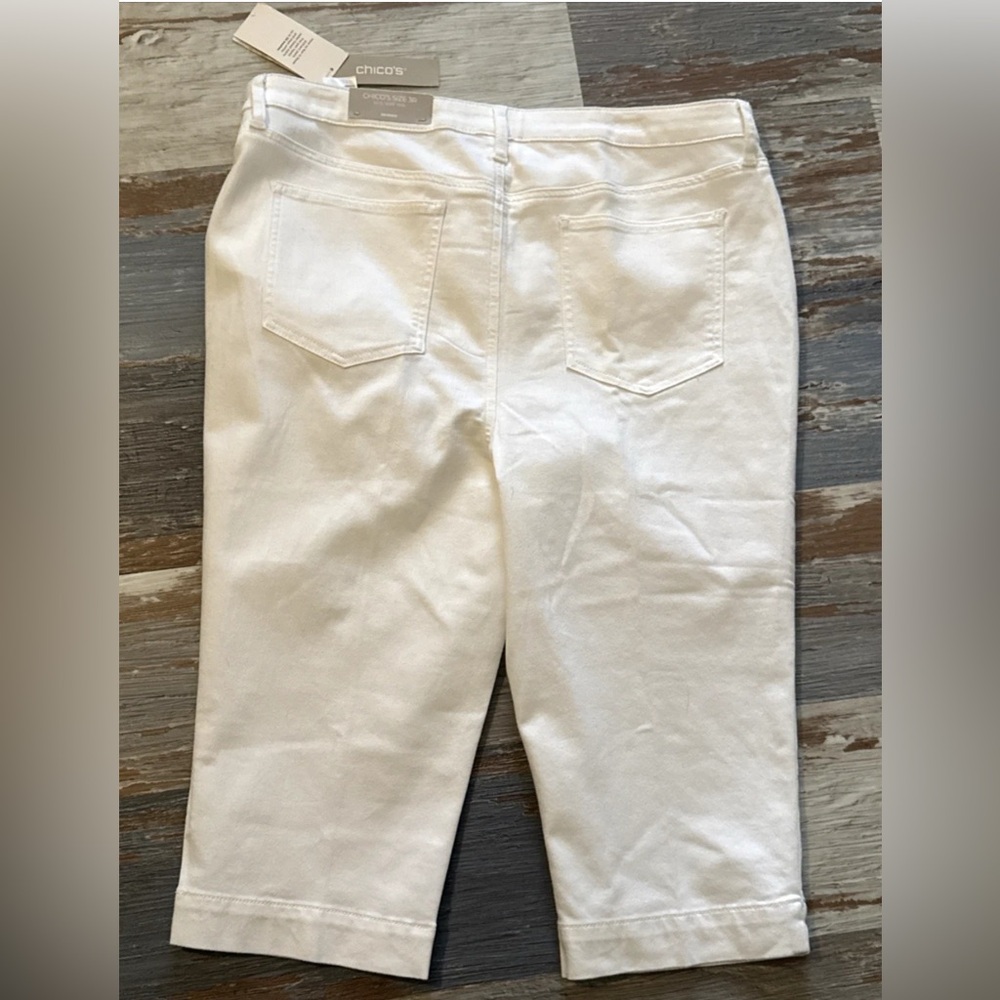 Chico's Capri Pants Womens 16 Size 3 White Stretch Skinny Cropped NEW - Picture 4 of 13